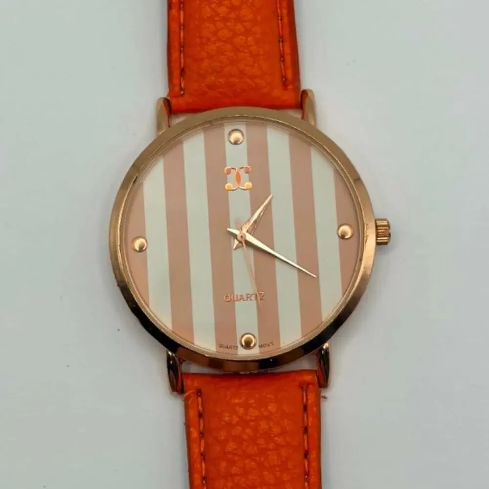 Orange Stripe Men's Watch